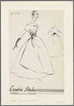 1950s evening wear fashion sketch