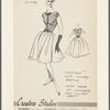 1950s evening wear fashion sketch