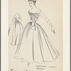 1950s evening wear fashion sketch