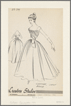 1950s evening wear fashion sketch