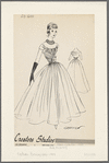 1950s evening wear fashion sketch