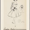 1950s evening wear fashion sketch