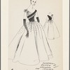 1950s evening wear fashion sketch