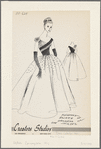 1950s evening wear fashion sketch