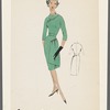 1950s evening wear fashion sketch