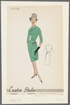 1950s evening wear fashion sketch