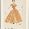 1950s evening wear fashion sketch