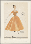 1950s evening wear fashion sketch