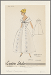 1950s evening wear fashion sketch