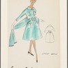 1950s evening wear fashion sketch