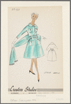 1950s evening wear fashion sketch