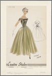1950s evening wear fashion sketch