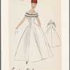 1950s evening wear fashion sketch