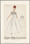 1950s evening wear fashion sketch