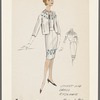 1950s evening wear fashion sketch