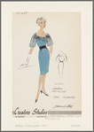 1950s evening wear fashion sketch