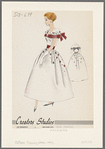 1950s evening wear fashion sketch