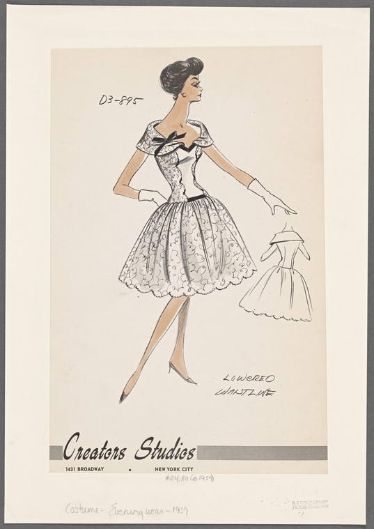 Dress with lowered waistline - NYPL Digital Collections