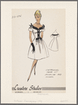 Dress with contrasting trim at neckline and closing