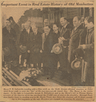 Mayor F.H. LaGuardia standing with a blow torch in the Sixth Avenue elevated structure at Fifty-third Street ready to serve the "life" of the sixty-two-year-old transit line