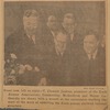 Front row, left to right--V. Clement Jenkins, president of the Sixth Avenue Association; Comptroller McGoldrick and Mayor LaGuardia are shown with a wreath at the ceremonies marking the start of the work of removing the Sixth avenue elevated railroad structure
