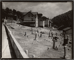 Typical houses. Graveyard in foreground. Rowlesburg, Preston County, West Virginia