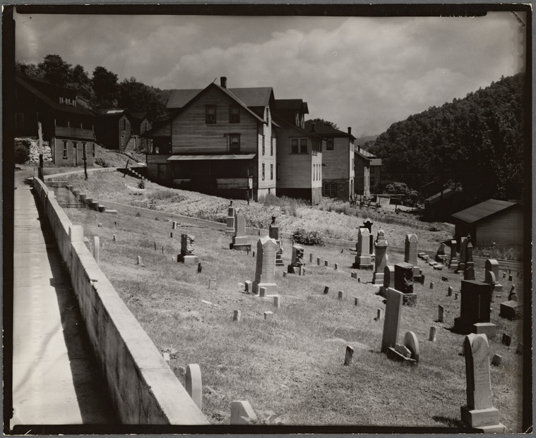 Typical houses. Graveyard in foreground. Rowlesburg, Preston County