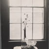 Still life: glass vase, dish of lemons.