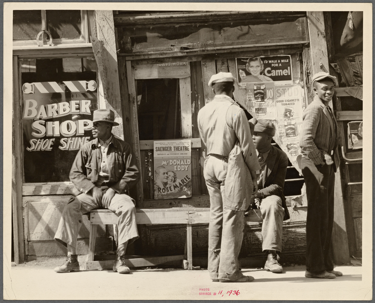 Vicksburg Negroes and shop front. Mississippi NYPL Digital Collections