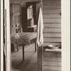 Washstand in the dog run and kitchen of Floyd Burroughs' cabin. Hale County, Alabama
