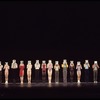 Chorus lined up on stage for 2nd New York call of the stage production A Chorus Line, long shot # 1