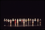 Chorus lined up on stage for 2nd New York call of the stage production A Chorus Line