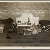 Household goods of a Negro flood refugee in the temporary infirmary. Forrest City, Arkansas