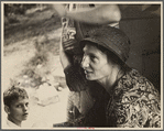 Farm woman in conversation with relief investigator, West Virginia