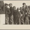 Negroes in the lineup for food at mealtime in the camp for flood refugees, Forrest City, Arkansas