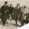 Candid shot of actors Flournoy E. Miller, Josephine Hall, Evelyn Preer and Aubrey Lyles, walking along the Boardwalk, in Atlantic City, New Jersey, circa 1920s