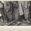 Negroes in the lineup for food at mealtime in the camp for flood refugees, Forrest City, Arkansas