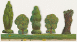 Woodland scenery cut-outs