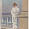 Kaiser Wilhelm II, auf der Terasse seines Schosses Achilleion auf Korfu. Nach einem Aquarell von Willy Stöwer