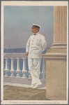 Kaiser Wilhelm II, auf der Terasse seines Schosses Achilleion auf Korfu. Nach einem Aquarell von Willy Stöwer