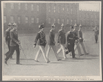 A royal church parade: The kaiser and his five eldest sons on their way from the palace to the Cathedral in Berlin.