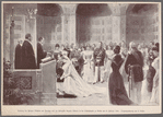 Trauung des Prinzen Wilhelm und der Prinzessin Auguste Viktoria in der Schlosskapelle zu Berlin am 27. Februar 1881. Originalzeichnung von C. Becker