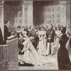 Trauung des Prinzen Wilhelm und der Prinzessin Auguste Viktoria in der Schlosskapelle zu Berlin am 27. Februar 1881. Originalzeichnung von C. Becker