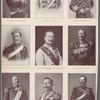 Kaiser Wilhelm II. in verschiedened Uniformen. In englischer Feldmarschallsuniform. In preszischer Hhusarenuniform. In kleiner deutscher Admiralsuniform. In der klenen Uniform der englischen Ronal Dragoons. In grosser österreichisch=ungarischer Generalfeldmarschallsuniform. Als spanischer Generalkapitän. In dänischer Admiralsuniform (Paradeanzug). In der uniform des russischen Narwaschen Dragonerregiments. Inde Oberstenuniform seines portugiesischen Reiterregiments.
