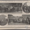 (1) Out with his overseer on a tour of inspection on his estate. (2) The kaiser directing the trimming of a favorite tree. (3) Shooting at clay birds on his estate. (4) Looking at some recently imported agricultural machines