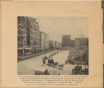 The Century Building (in the center of the block at the left) at the time (April, 1889) of the Centennial Celebration of Washington's Inauguration as first President of the United States
