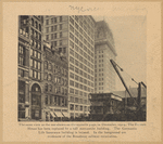 The same view as the one shown on the opposite page in December, 1914. The Everett House has been replaced by a tall mercantile building. The Germania Life Insurance building is beyond. In the foreground are evidence of the Broadway subway excavation