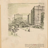 Looking north along Broadway and Amsterdam Avenue from a point near the 72nd Street subway express station, showing location of our new office on the northeast corner