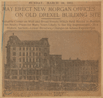 Broad Street, opposite Stock Exchange showing Drexel Building and site of Mills Building 30 years ago