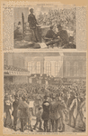New York Stock Exchange Board in session, September 25, 1809.  Scene in the Gold Room, New York City, during the intense excitement of Friday, September 24, 1869